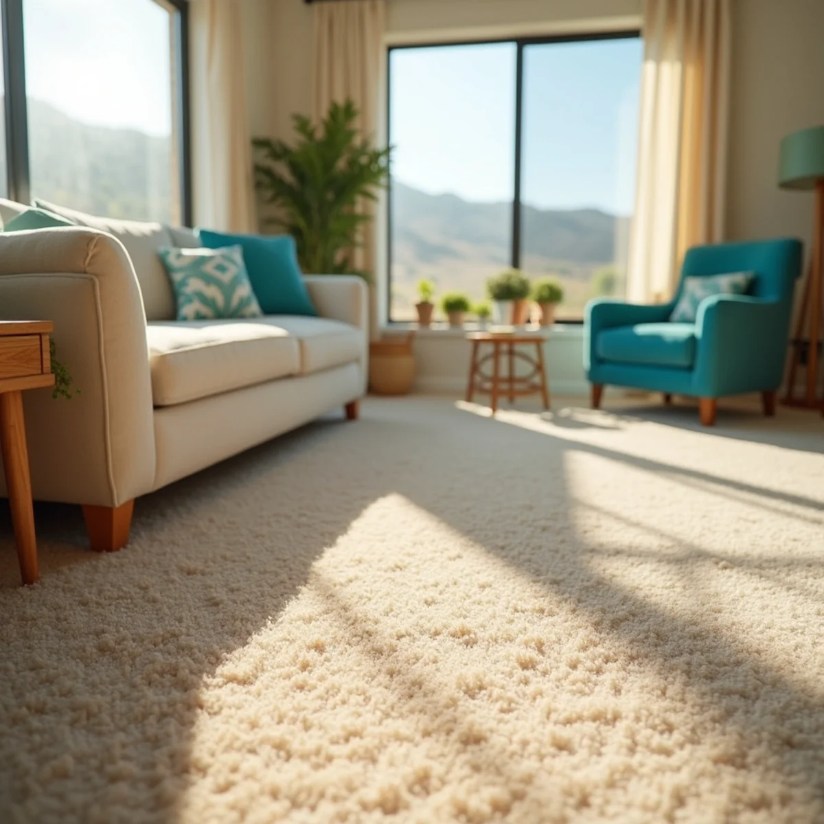 Clean, freshly cleaned carpet in a Chowchilla, CA home