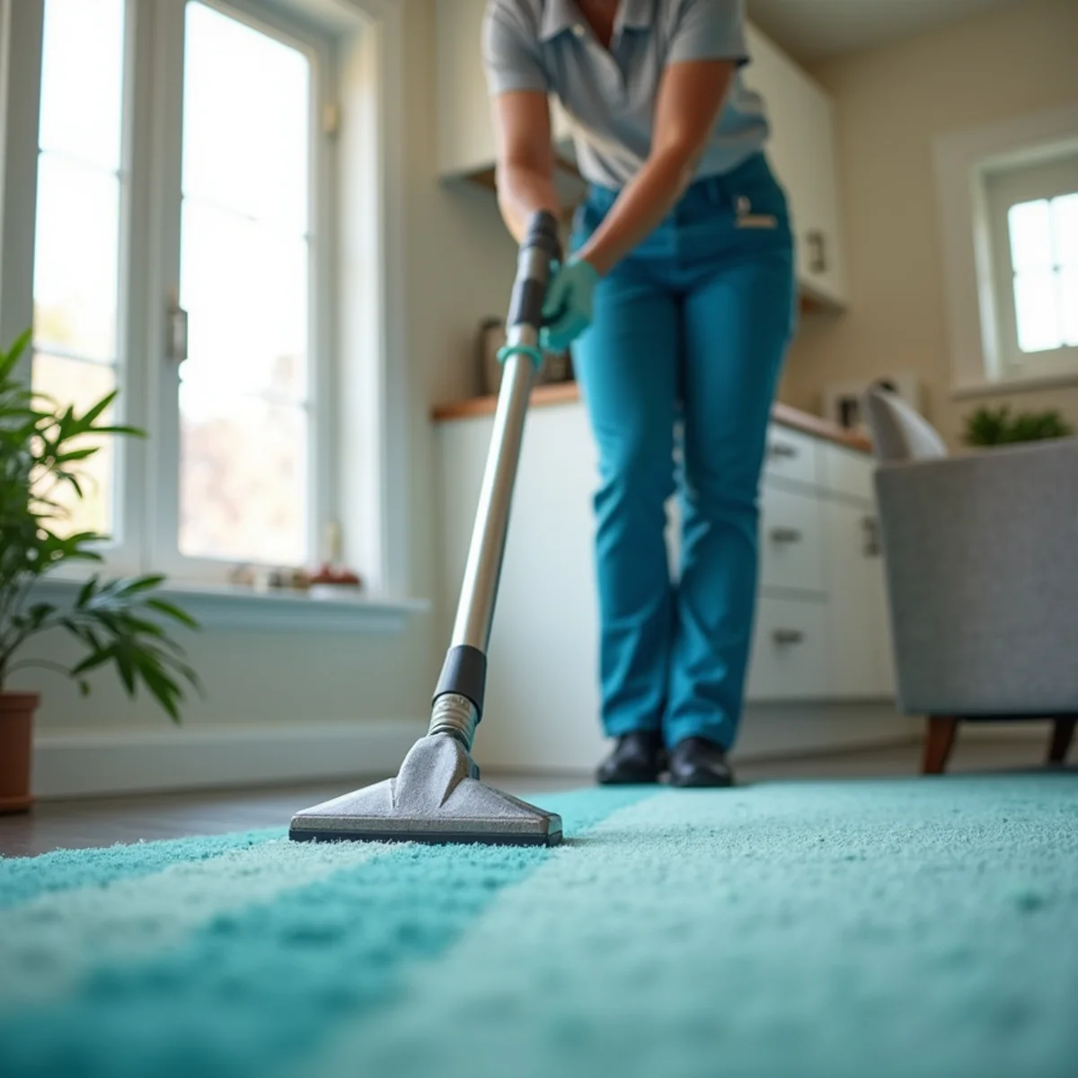 SurfaceTech deep-cleaning carpet in Firebaugh, Fresno County