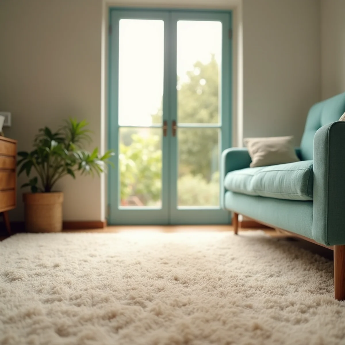 Clean, freshly cleaned carpet in a Fowler, CA home
