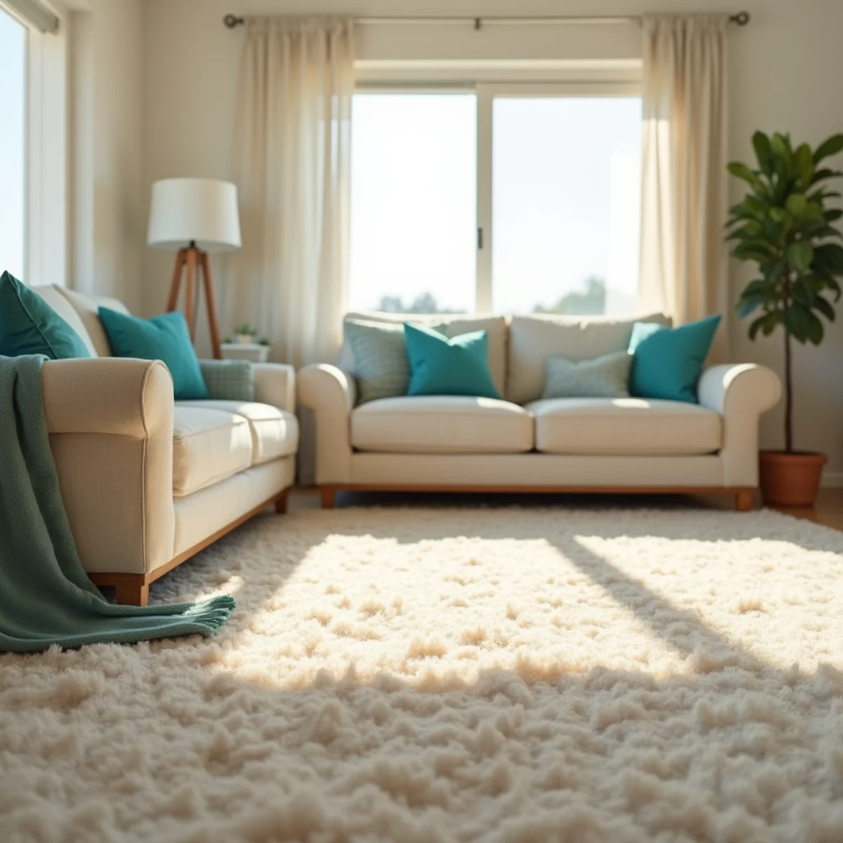 Clean, freshly cleaned carpet in a Kerman, CA home