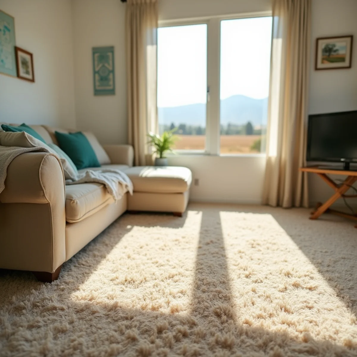 Clean, freshly cleaned carpet in a Mendota, CA home