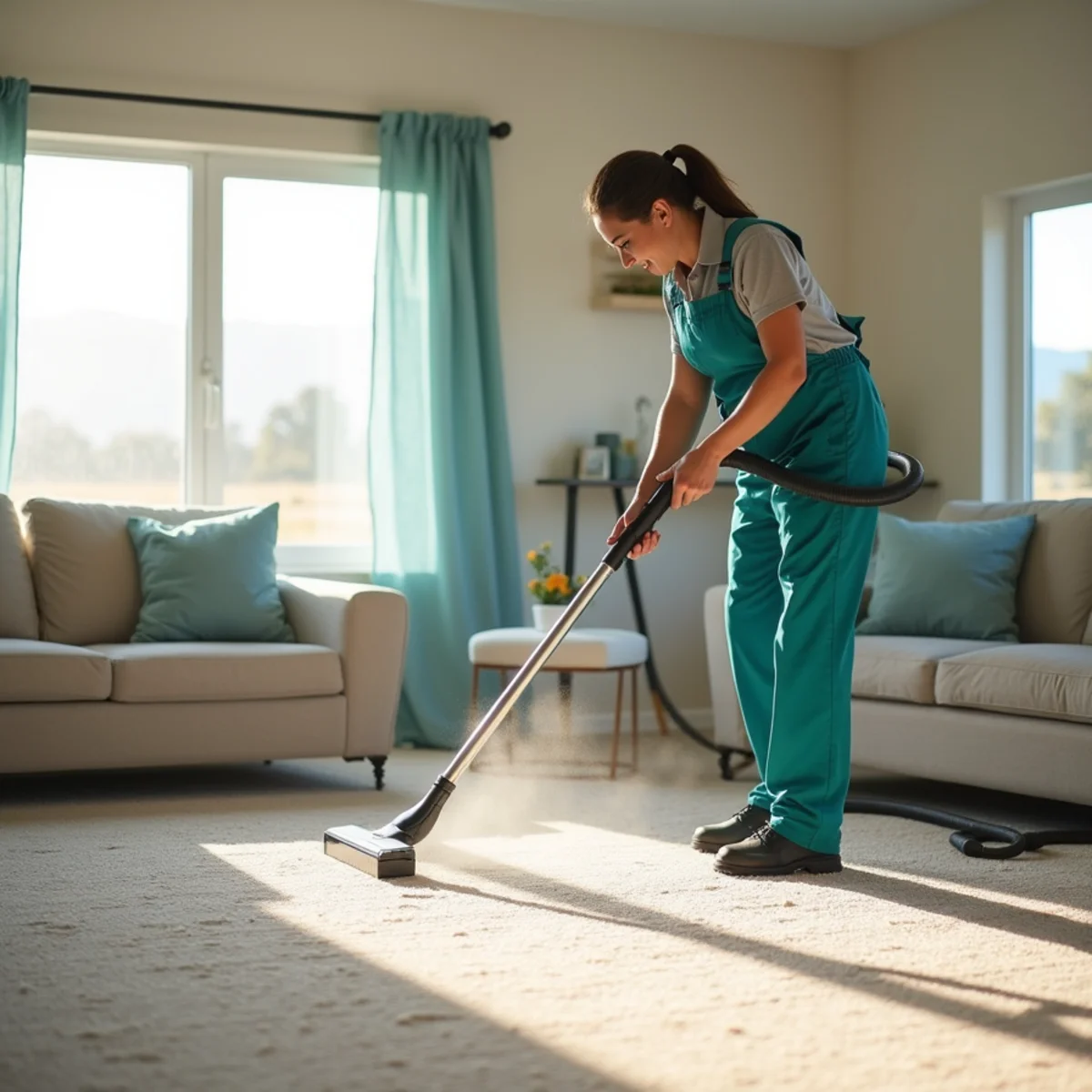 SurfaceTech deep-cleaning carpet in Mendota, Fresno County