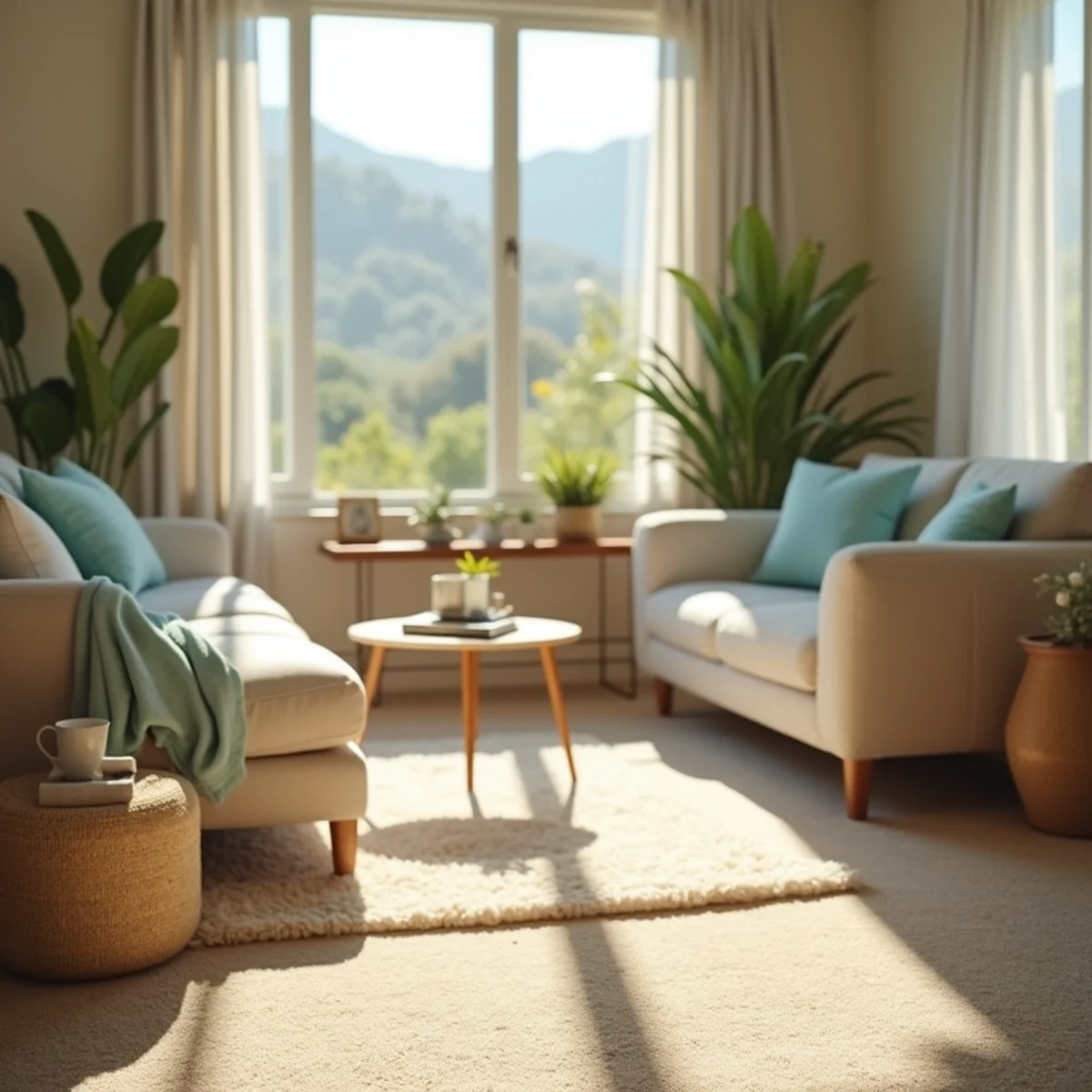 Clean, freshly cleaned carpet in a Orange Cove, CA home