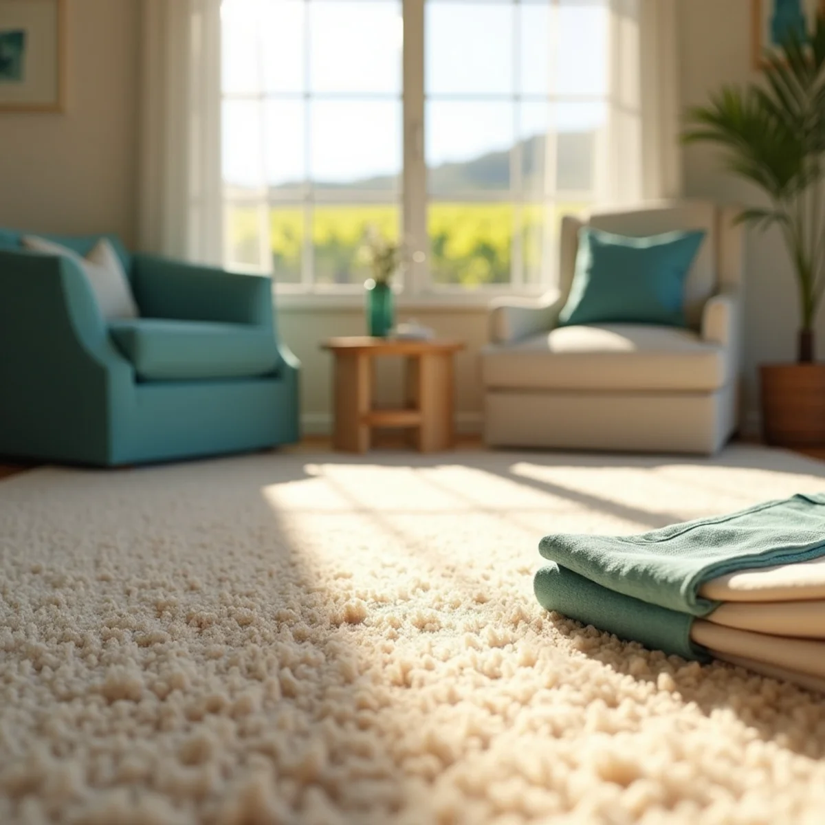Clean, freshly cleaned carpet in a Parlier, CA home