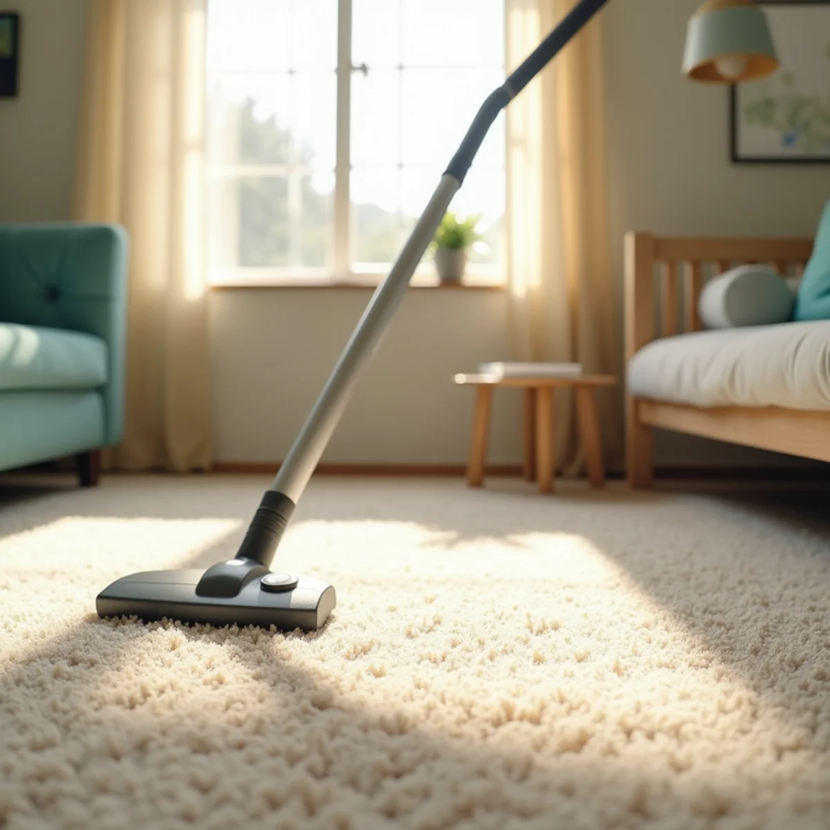 Clean, freshly cleaned carpet in a Sanger, CA home
