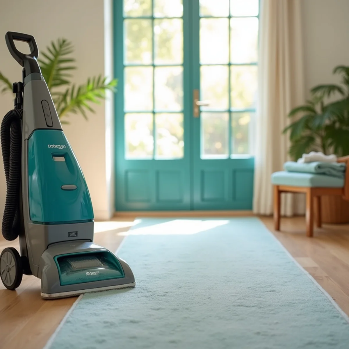 Professional carpet cleaning equipment ready for a service appointment