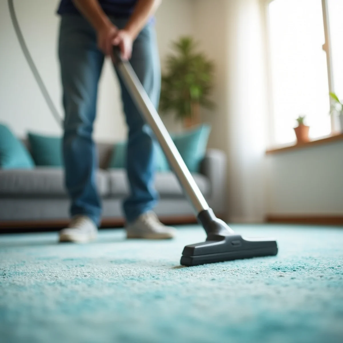 Carpet Cleaning in action in a Fresno, CA home