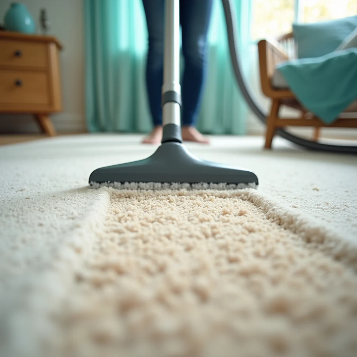Professional carpet cleaning before and after result in a Fresno, CA home by SurfaceTech Cleaning LLC