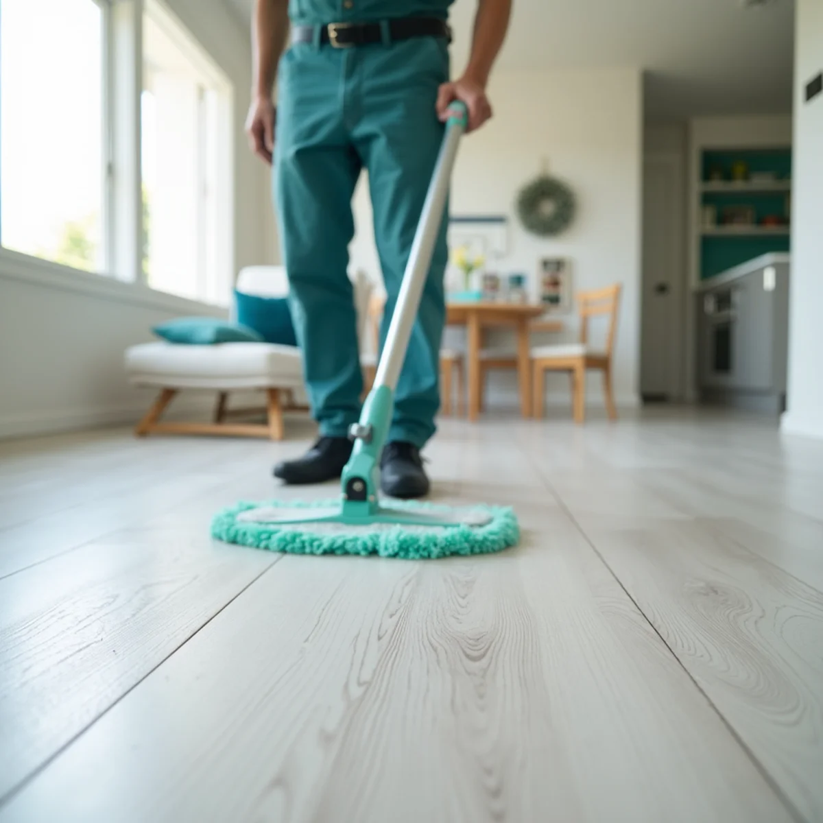 LVP / LVT Cleaning in action in a Fresno, CA home