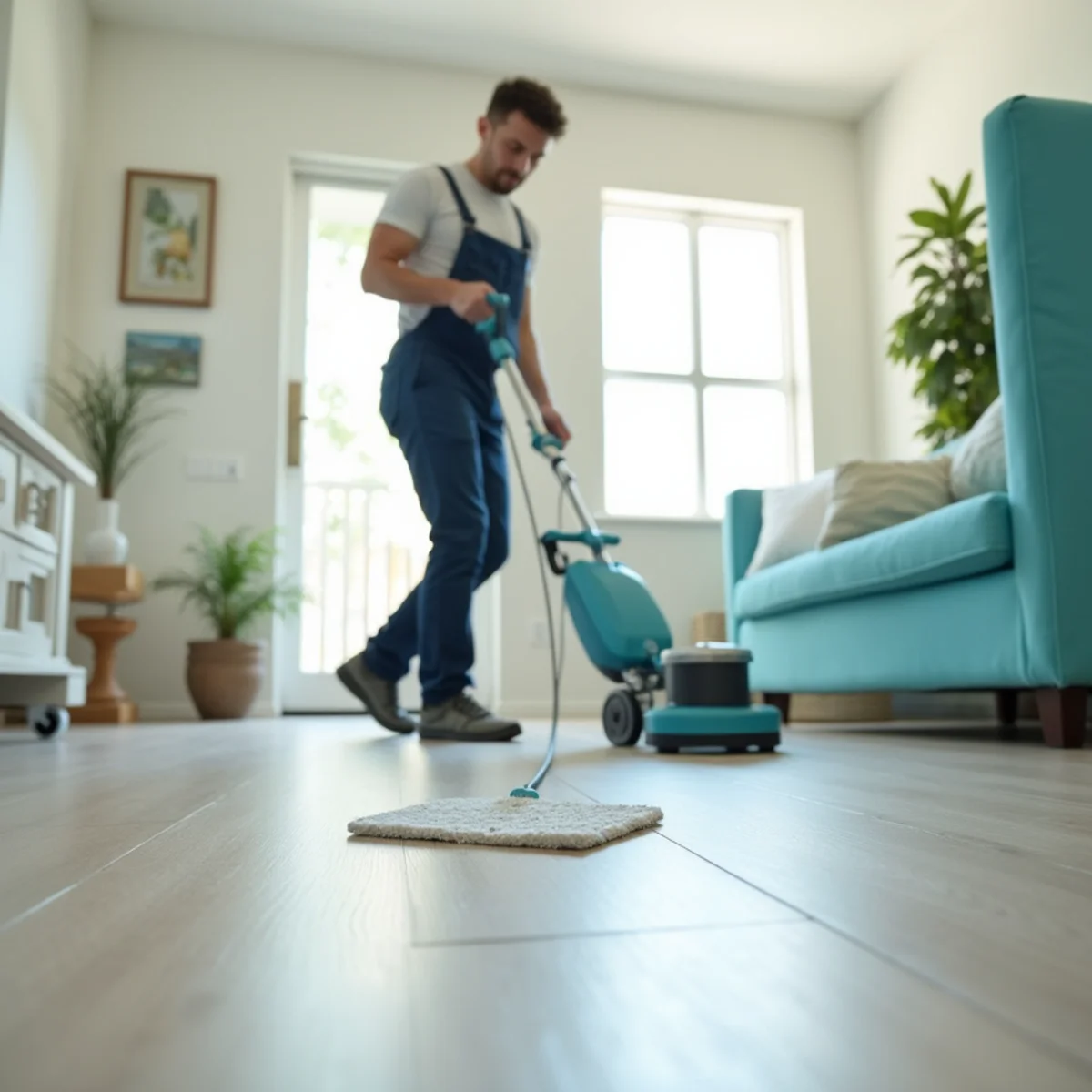 Clean luxury vinyl and tile floor in a Fresno, CA home