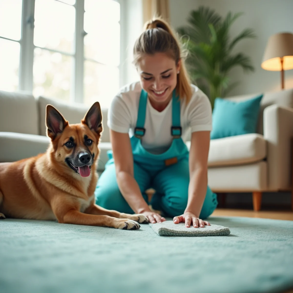 Pet odor and stain removal carpet treatment in a Fresno, CA home