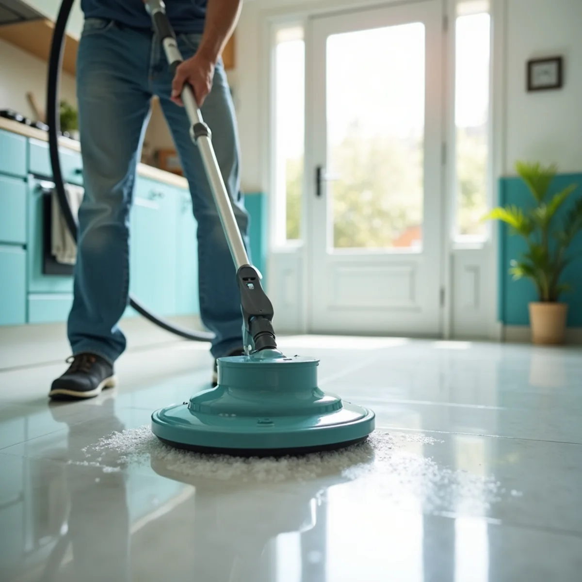 Tile & Grout Cleaning in action in a Fresno, CA home