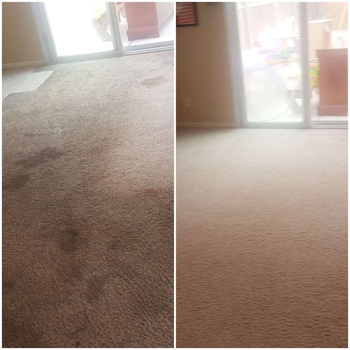 Carpet before and after cleaning