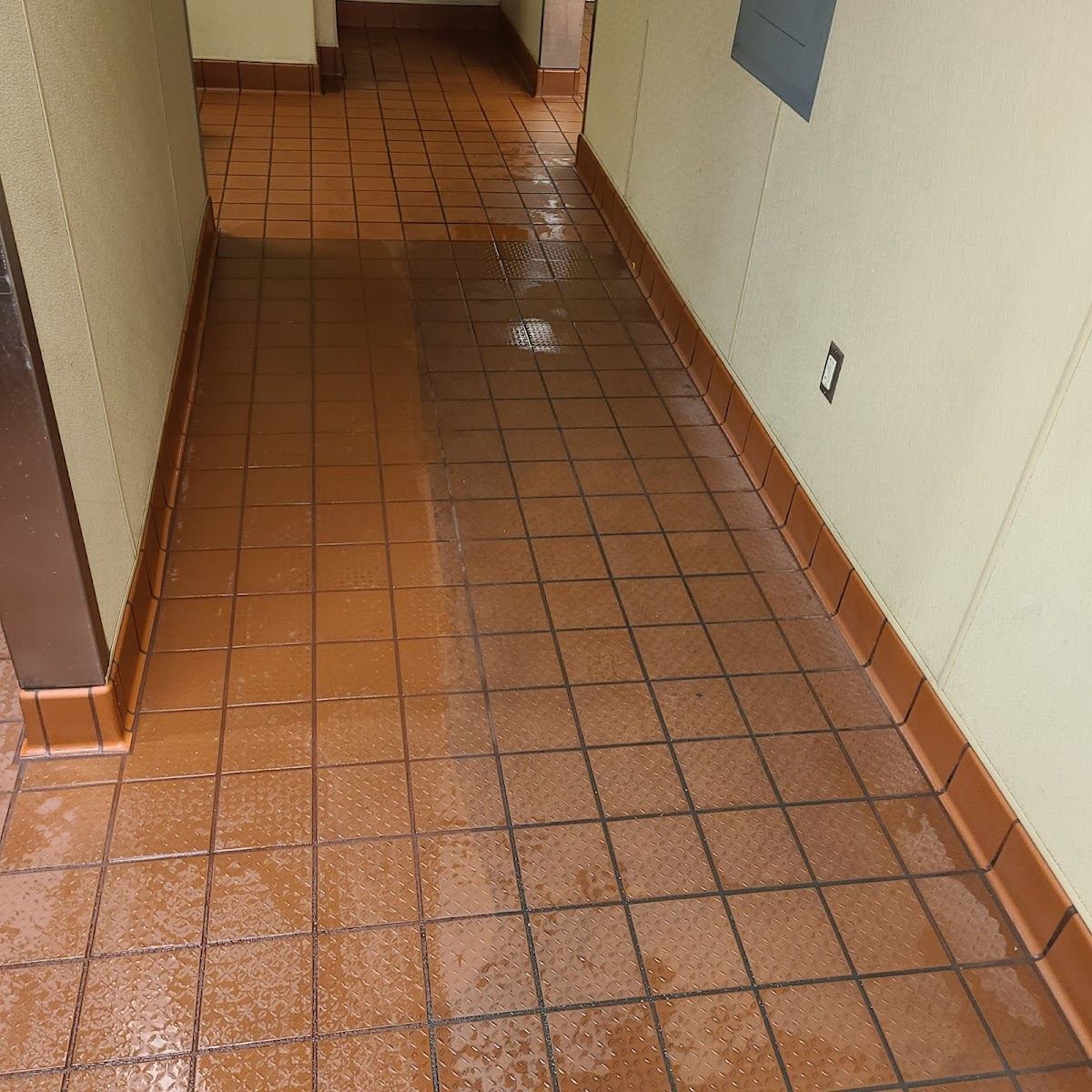 Clean saltillo tile hallway after professional cleaning